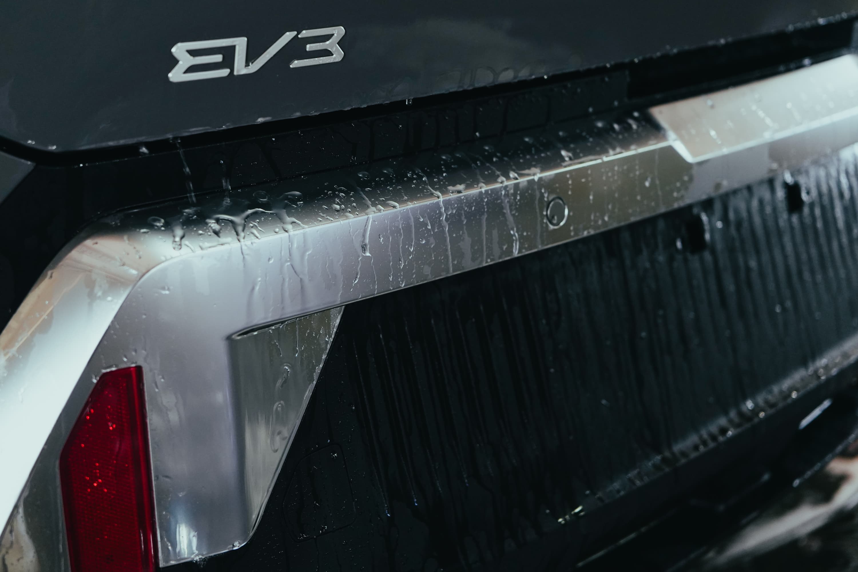 Water beading on freshly protected paintwork